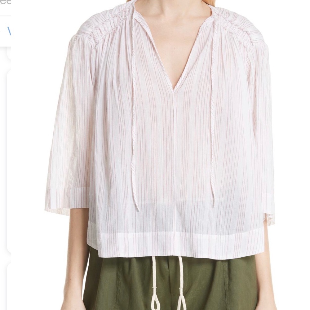 Vince Variegated Stripe Crinkle Cotton top
